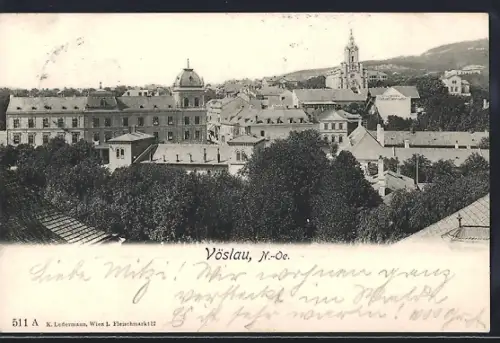 AK Vöslau /N.-Oe., Teilansicht mit Kirche