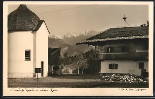 AK Windhag, Kapelle und wilder Kaiser