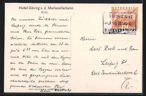 AK Gösing a. d. Mariazellerbahn, Hotel Gösing, Villa