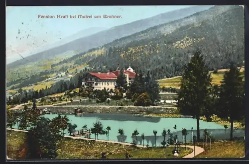 AK Matrei am Brenner, Panoramablick auf die Pension Kraft