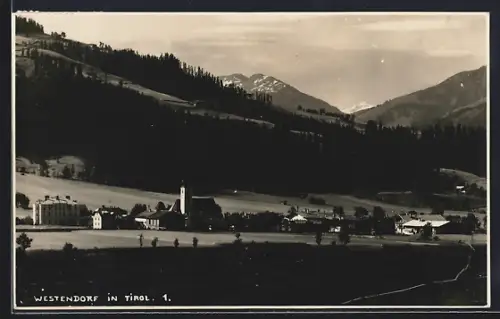 AK Westendorf, Ortspartie mit Kirche