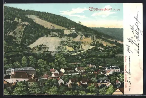 AK Wöllersdorf /N.-Oe., Teilansicht mit Kirche