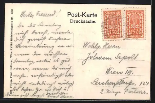 AK Weidling, Ortsansicht aus der Vogelschau