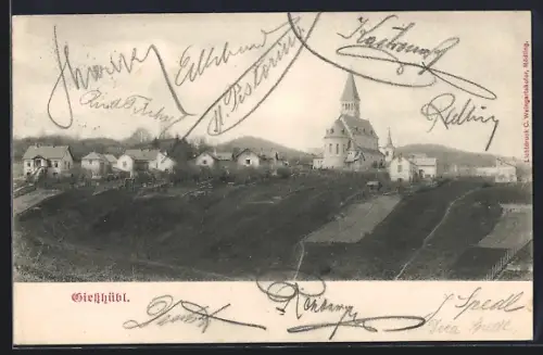 AK Giesshübl, Blick zur Kirche