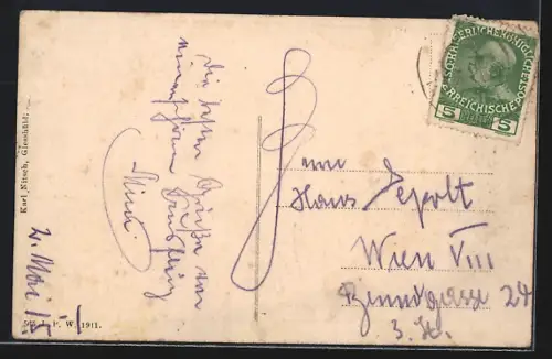 AK Giesshübl, Blick über die Dächer