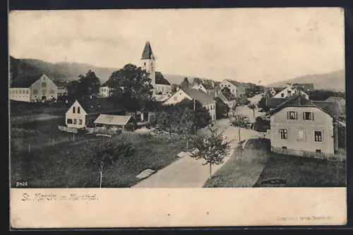 AK St. Marein im Mürzthal, Partie am Ortseingang