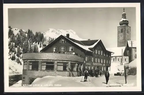 AK Lech a. Arlbg., Hotel Krone im Schnee