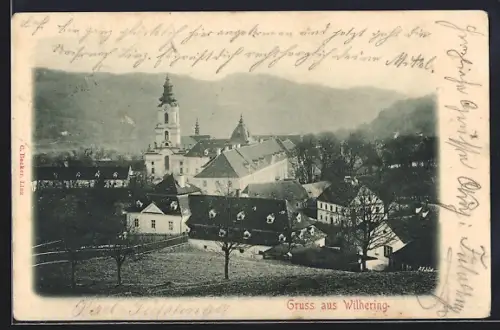 AK Wilhering, Teilansicht aus der Vogelschau