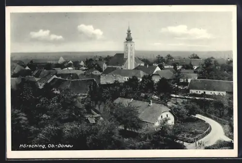 AK Hörsching, Ortspartie mit Kirche