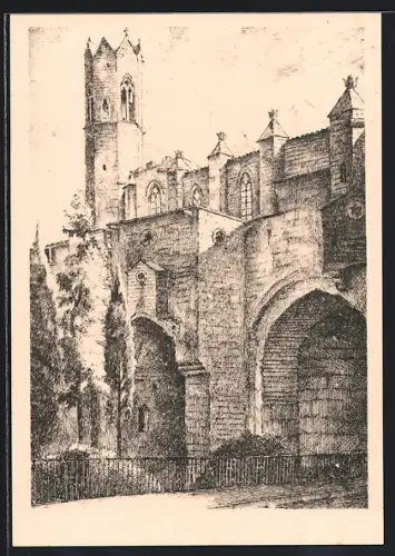 Künstler-AK Barcelona, Plaza de Berenguer el Grande