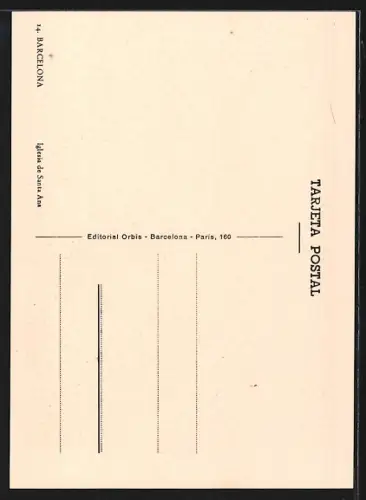 Künstler-AK Barcelona, Iglesia de Santa Ana