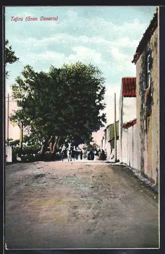 AK Tafira /Gran Canaria, Strassenszene mit Kutsche
