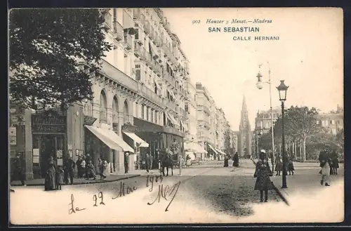 AK San Sebastian, Hauser y Menet.- Madrid, Calle Hernan I