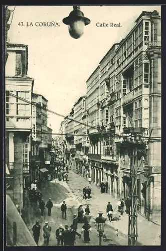 AK La Coruna, Calle Real