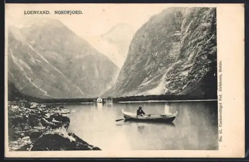 AK Loenvand /Nordfjord, Ruderboot auf dem Fjord