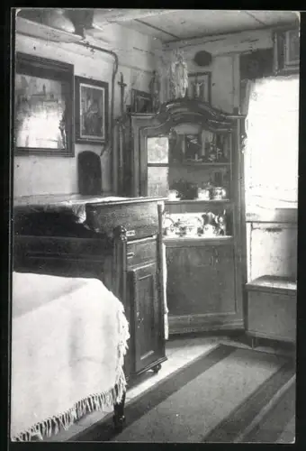 AK Weipert-Neugeschrei / Vejprty, Geburtshaus von Kardinal Innitzer, Schlafzimmer, Fensterseite