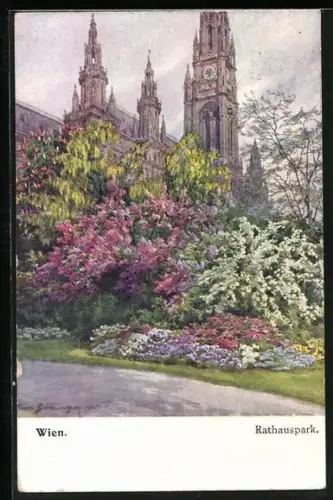 Künstler-AK Hans Götzinger: Wien, Rathauspark