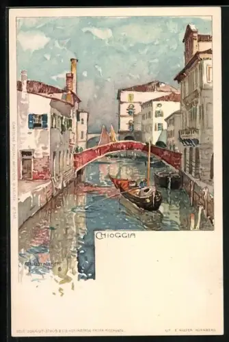 Künstler-AK Manuel Wielandt: Chioggia, Ortsansicht