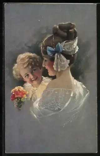 Künstler-AK Ludwig Knoefel: Mutter und Tochter