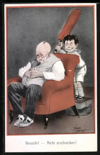 Künstler-AK Fred Spurgin: If I dare - but I daresn`t