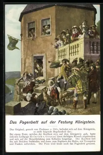 AK Das Pgenbett auf der Festung Königstein, Sage