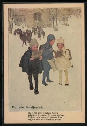 Künstler-AK Brynolf Wennerberg: Deutsche Schuljugend, Kriegshilfe