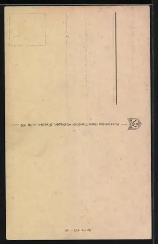 AK Lesender Neujahrsengel in einer Winternacht, Neujahrsgruss