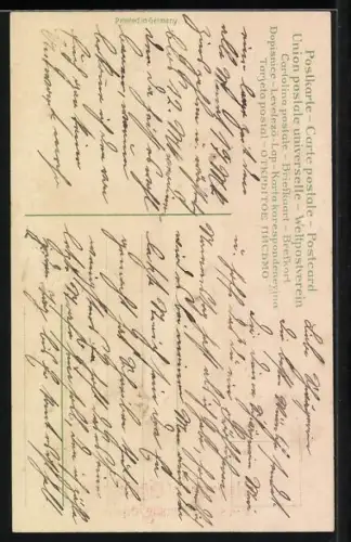 Präge-AK Junge reitet auf seinem Kameraden, Glückwunsch zum Namenstag