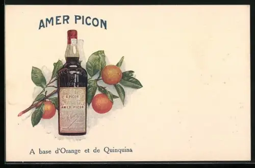 AK Amer Picon, Reklame für alkohol. Orangengetränk