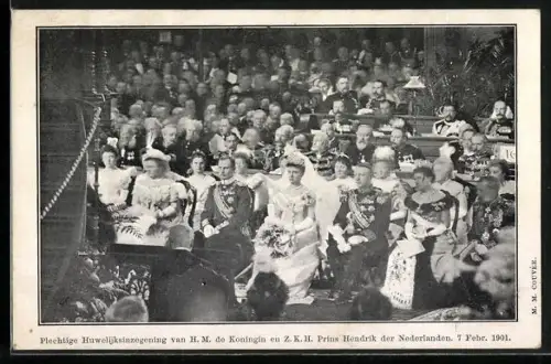 AK Plechtige Huwelijksinzegening van de Koningin en Prins Hendrik der Nederlanden, 1901