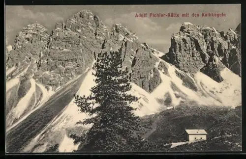 AK Adolf Pichler-Hütte. Ansicht mit den Kalkkögeln