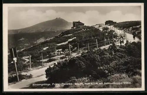 AK Prinz-Heinrich-Baude, Hütte mit Schneekoppe