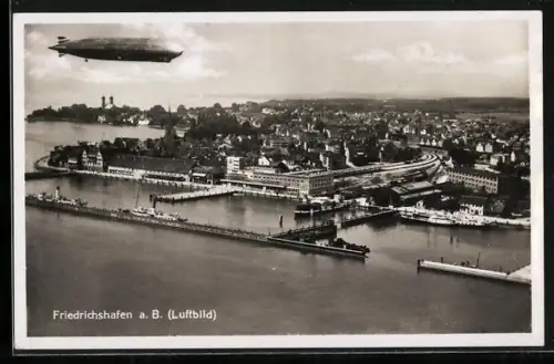 AK Friedrichshafen, Zeppelin über dem Bodensee