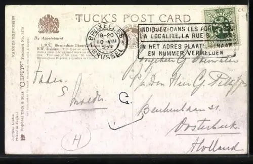 Künstler-AK Birmingham 2-hours Express on the N.W. division, englische Eisenbahn