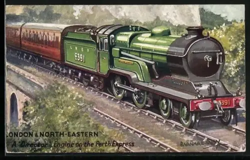 AK Englische Eisenbahnlokomotive Typ Director No. 6391 des Perth Express, London & North-Eastern Railway