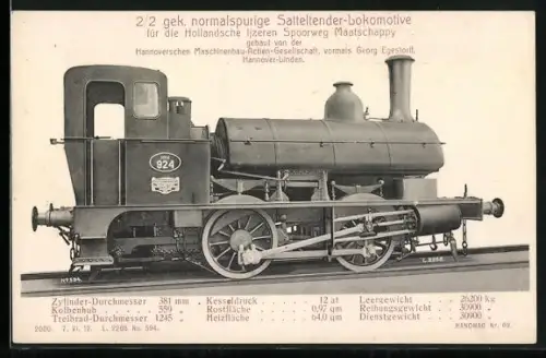 AK 2 /2 gek. normalspurige Satteltender-Lokomotive, Hanomag