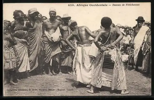 AK Afrique Occidentale, Danses de Fèticheuses, afrikanische Tänzer
