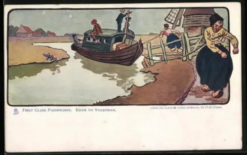 Künstler-AK sign. Will Owen: First Class Passengers Edam to Volendam