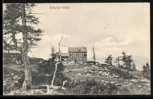 AK Erfurter Hütte, Berghütte mit Panorama