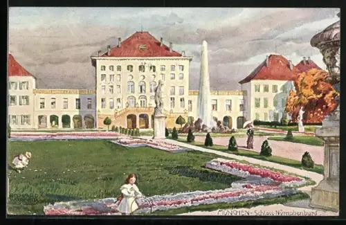 Künstler-AK Richard Wagner: München, Schloss Nymphenberg