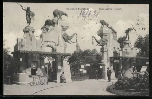 AK Hamburg-Stellingen, Hagenbeck`s Tierpark, Eingang