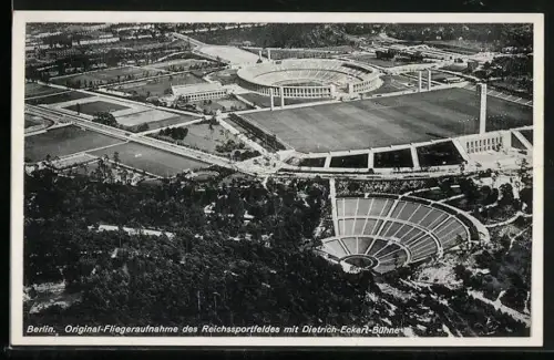 AK Berlin, Original Fliegeraufnahme des Reichssportfeldes mit Dietrich-Eckart-Bühne