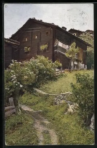 AK Schanfiggerhaus, Berghütte mit Garten
