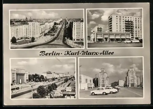 AK Berlin, Karl-Marx-Allee aus der Vogelschau