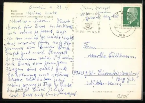 AK Berlin, Karl-Marx-Allee aus der Vogelschau