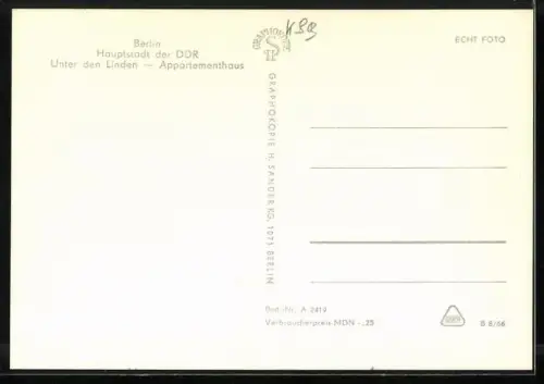 AK Berlin, Appartmenthaus Unter den Linden