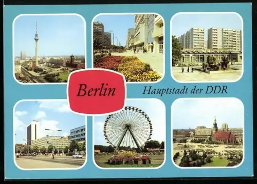 AK Berlin, Kulturpark Berlin, Stadtzentrum, Friedrichstrasse, Alexanderplatz und Marienkirche
