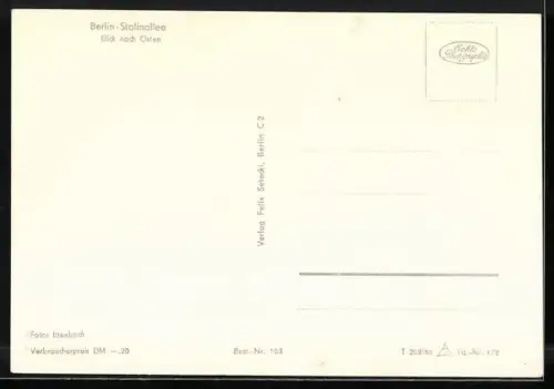 AK Berlin, Blick in die Stalinallee nach Osten