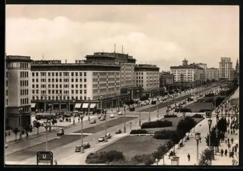 AK Berlin, Stalinallee aus der Vogelschau