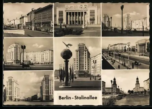 AK Berlin, verschiedene Ansichten der Stalinallee